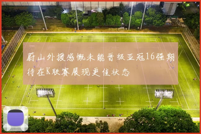 蔚山外援感慨未能晋级亚冠16强期待在K联赛展现更佳状态